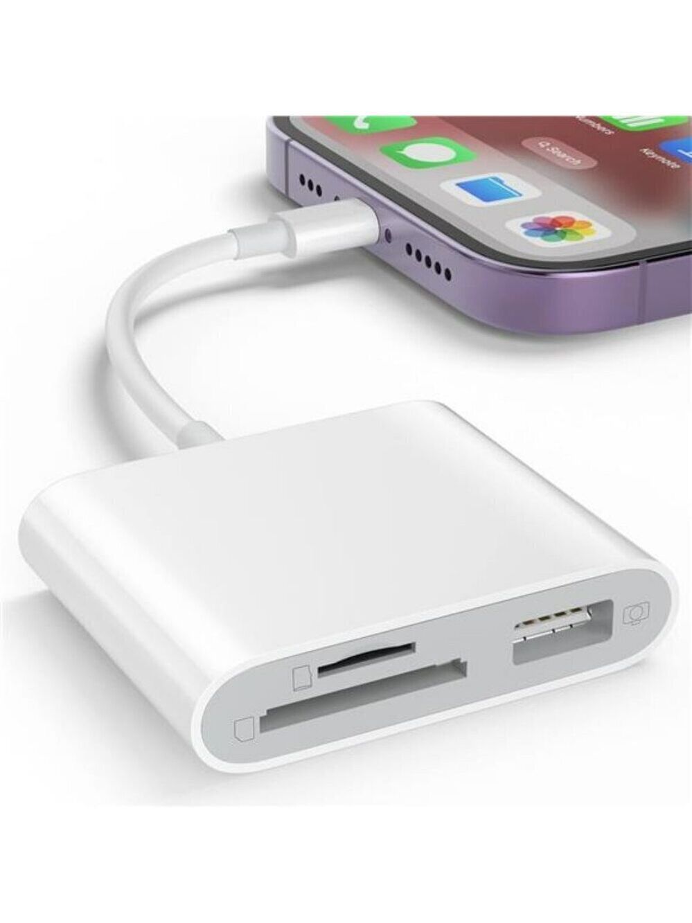 SD Card Reader for iPhone Memory Card Reader with USB Camera Adapter Plug Card